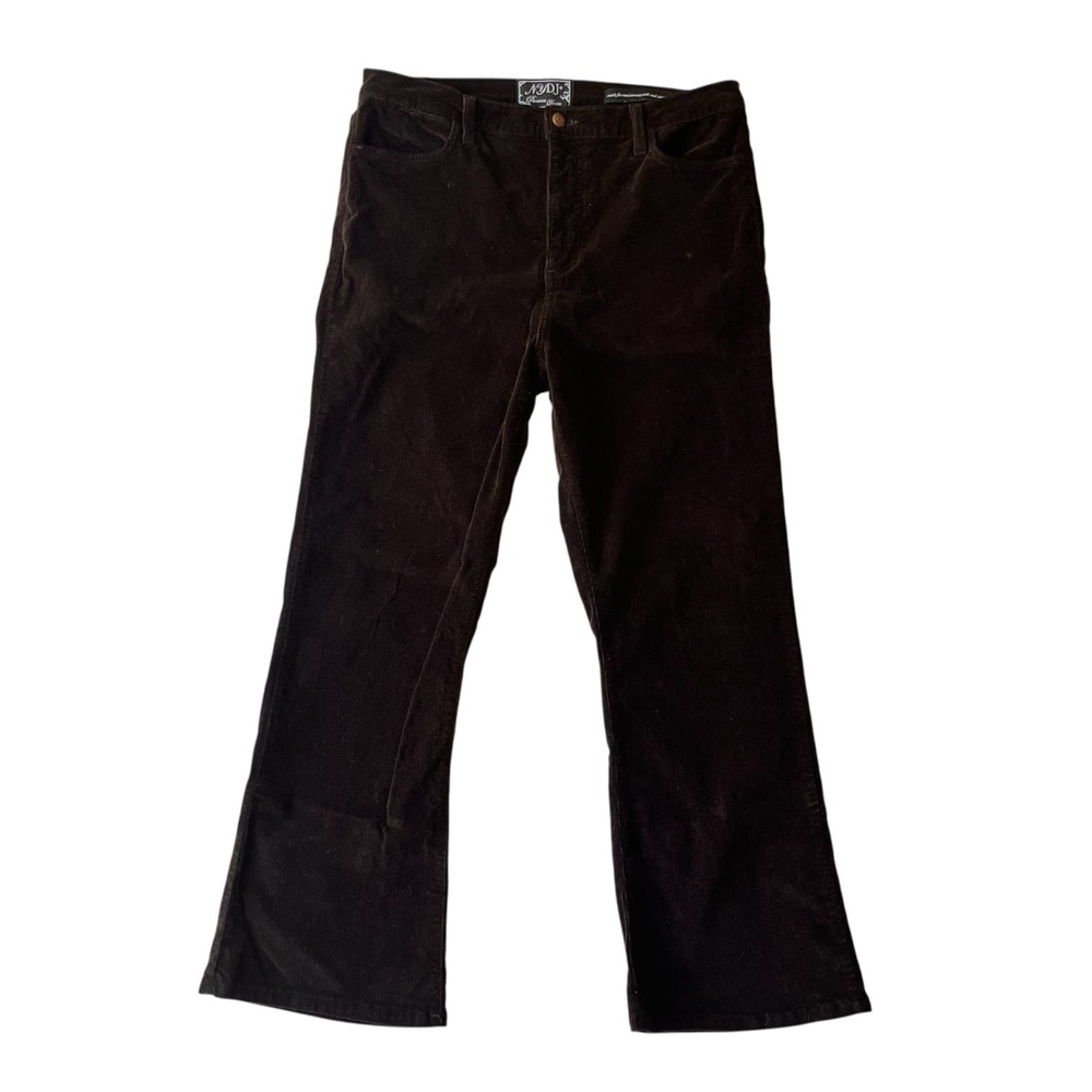 NYDJ pants 14 Boot cut Flare Corduroy Dark brown Velour Velvet Womens Stretch